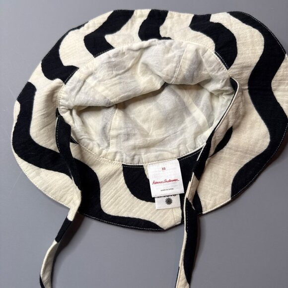 Hanna Andersson Sunblock Muslin Floppy Sun Hat XS Squiggles On Ecru Vacation - Picture 4 of 6